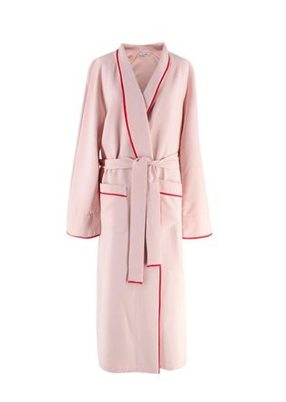 Sleeper Pink and Red Trim Belted Stretch Robe Size L