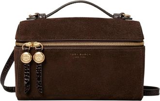 Tory Burch Romy Suede Slim Top Handle - Dames - Schoudertassen - Bruin - ONE Size - Su&egrave;de - Tassen