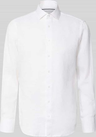 Christian Berg Regular Fit Leinenhemd mit Kentkragen in Weiss, Gr&ouml;&szlig;e 37/38