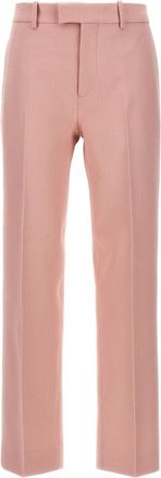 Burberry Tailored Broeken - Dames - Straight fit broeken - Roze - XS - Wol - Broeken