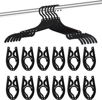 OEM Juego De 12 Perchas De Viaje Plegables, Negras