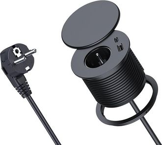 Angel Cerd&aacute; Regleta Integrada Con Puerto Usb-c Incorporado, Regleta Retr&aacute;ctil Con Tapa, Puertos Usb A Y C, Cable De 1,5 Metros