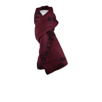 Balenciaga Pre-owned Tweekleurige Zwarte en Bourgondische Sjaal - Heren - Pre-owned - Rood - Maat: ONE Size Zijde