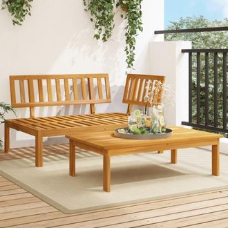 vidaXL Set De Sof&aacute;s De Palets De Jard&iacute;n 2 Pzas Madera Maciza De Acacia Vidaxl