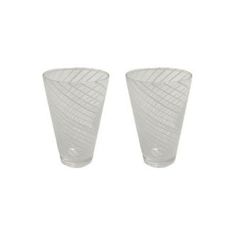 OYOY Yuka Groove Glass Set in White at Nordstrom