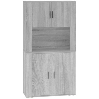 vidaXL Vidaxl - Aparador Alto De Madera Contrachapada Gris Sonoma