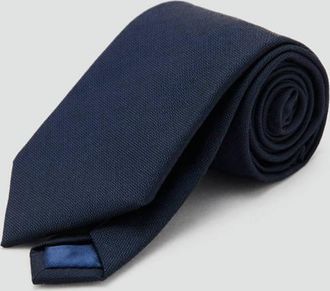 Mango Cravatta tinta unita misto lana navy - Uomo - Taglia unica - MANGO MAN