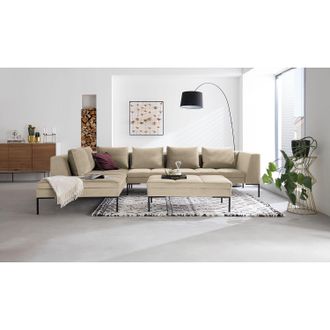 Studio Copenhagen home24 Studio Copenhagen Ecksofa Madison Beige Samt 319x82x230 cm