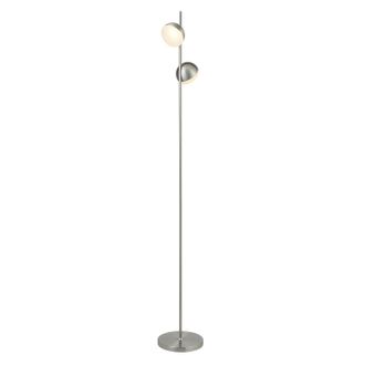 Searchlight Piantana Contemporaneo Tully Acciaio Argento Policarbonato Led 12w 3000k