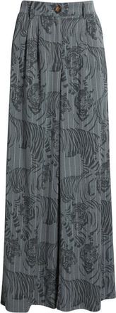 Dressed in Lala Big Cat Pinstripe Wide Leg Pants in Blue Tiger Pinstripe at Nordstrom, Size Xx-Large