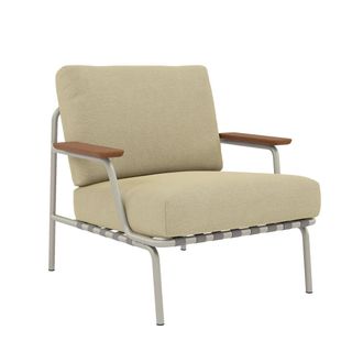 MUUTO Settle Outdoor Lounge Chair, beige / grau (Stoff Delta 25)
