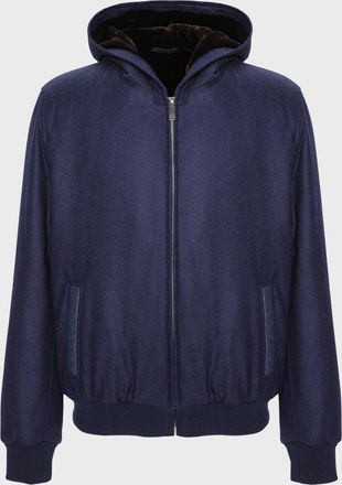 Gorski Mens Loro Piana Wool-Cashmere Jacket with Select Shearling Lamb Lining