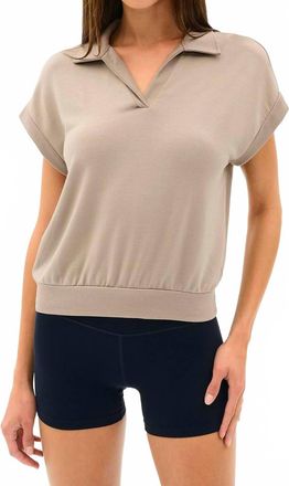 SPLITS59 Evie Sleeveless Polo In Latte