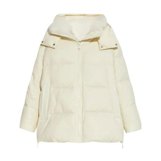 Yves Salomon Down Jackets, female, Beige, M, shearling-lined jacket
