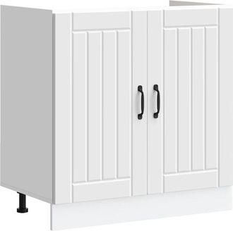 vidaXL Sink Base Cabinet Lucca White Engineered Wood Vidaxl