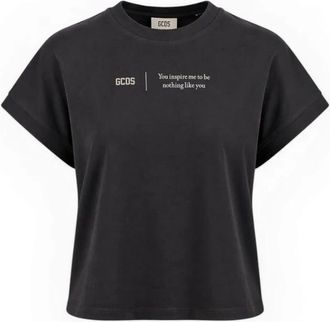 GCDS Gcds, Tops, Dames, Zwart, M, Katoen, Graphic T-shirt
