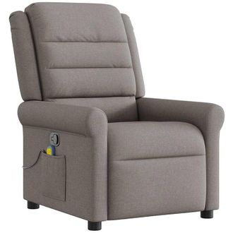 vidaXL Sill&oacute;n De Masaje Reclinable De Tela Gris Taup&eacute; Vidaxl