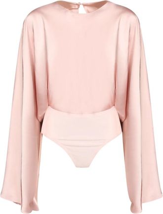 Norma Kamali Body met lange mouwen - Dames - Bodies - Roze - S - Polyester - Tops