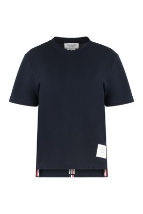 Thom Browne Womens Cotton Crew-neck T-shirt - Dark Blue - Size EU 36 (Womens)