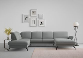 Sit&more Wohnlandschaft »Fashion U-Form« wahlweise mit Kopfteilverstellung, Vorziehsitz, motorisch, Metallfüsse