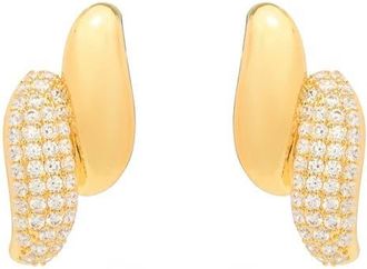 st. Moran Cubic Zirconia Pav&eacute; Drop Earrings in Gold at Nordstrom