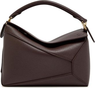 Loewe Puzzle Edge Small Leather top Handle bag - Dark Brown - One Size