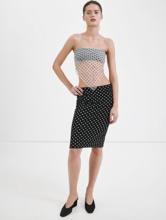 Mango Gonna midi pois nero - Donna - S - MANGO