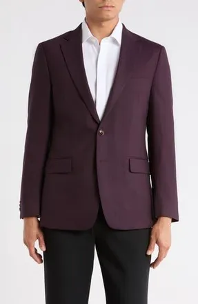Original Penguin Notch Lapel Wool Blend Blazer in Burgundy at Nordstrom Rack, Size 36 Regular