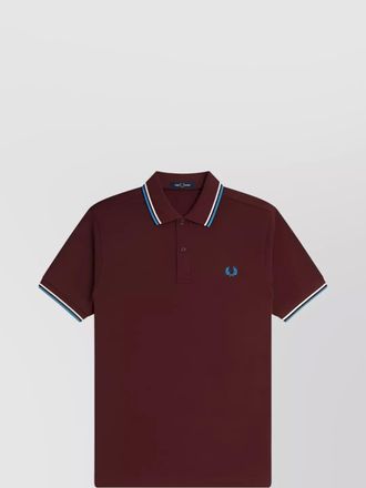 Fred Perry polo shirt with short sleeves and ribbed cuffs