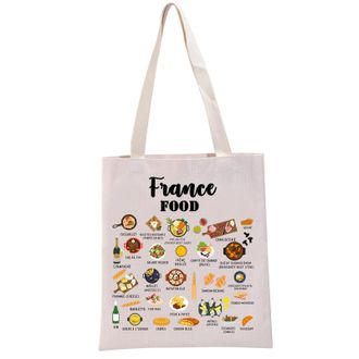 Generic France Food Lover Gift France Food Tote Bag France Food Handbag France Souvenir Gift France Travel Gift (France Food Tote)
