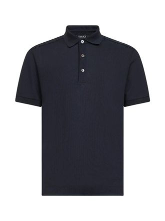 Ermenegildo Zegna Black Solid Shirt Collar Polo