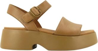 Camper Platte Sandalen - Dames - Sandalen - Bruin - 40 EU - Leer - Schoenen