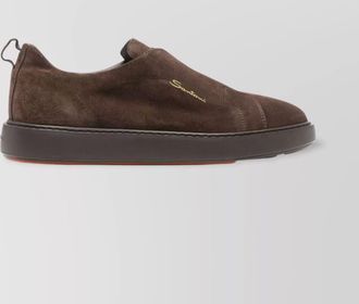 Santoni pull-tab logo sneakers round toe