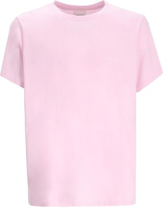 Isabel Marant Pink Crewneck Logo Embroidered T-Shirt