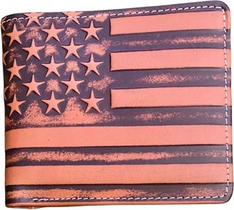 Montana West Mens Embossed American Flag Rfid Leather Wallet In Brown