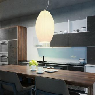 ETC Shop Lampada a Sospensione Lampada a Sospensione Lampada a Sospensione Paralume in Vetro Opale Paralume Lampada Sala da Pranzo Cucina, Metallo Vetro 1x