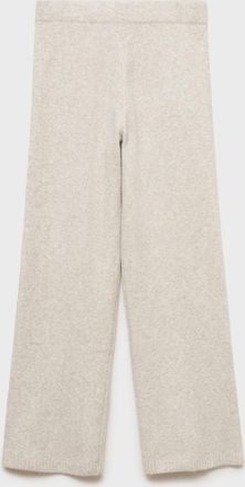 Mango Pantalone lungo design beige - Donna - M - MANGO
