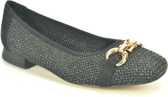Caprice Schoenen, Dames, Zwart, 39 EU, Raffia Ballerine +Gar. Plat