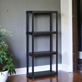 Dmora Estante De 2 Casillas En Polipropileno, Estantes Multiusos Para Interiores O Exteriores, 100% Made In Italy, Cm 60x30h133, Color Antracita, Con Embala