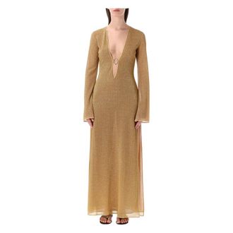 Os&eacute;ree Maxi Dresses, female, Yellow, Size: M Lumi&egrave;re O-Long Kaftan