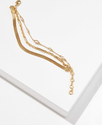 Talbots Delicate Layer Bracelet - Gold - 001 Talbots