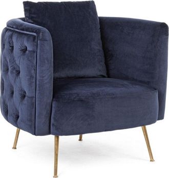 BIZZOTTO Poltrona Tenbury in velluto Blu tipo Chester h 80 cm arredamento per salotto moderno
