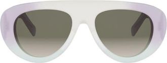 Celine Triomphe Stamp 57mm Pilot Sunglasses in Lilac/Other /Gradient Brown at Nordstrom