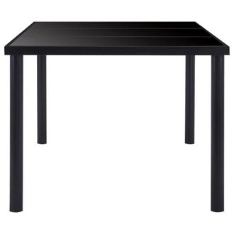 Berkfield Home Modern Dining Table Black 160x80x75 cm Tempered Glass | Size: 160 x 80 x 75 cm