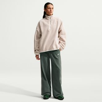 Nike Womens Nike Sportswear Therma-FIT Mid-Rise Open-Hem Pants in Green | IX7018-303