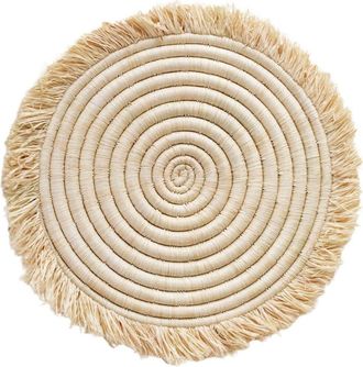 Indego Africa Raffia Fringe Placemat in Natural Raffia Fibers at Nordstrom