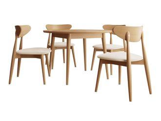 Mirjan24 Conjunto De Mesas Y Sillas Para Comedor Racine 134, Magic Velvet 2250 + Marr&oacute;n, 76x0x0cm, Di&aacute;metro: 120, N&uacute;mero De Asientos: 4, Estilo: Contemporary