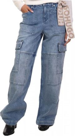 Michael Kors Stretch Denim Wide-Leg Cargo Jeans - Dames - Loose Fit Jeans - Blauw - XS - Denim - Jeans