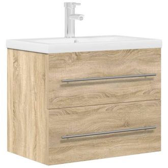Berkfield Home 2 Piece Bathroom Furniture Set Sonoma Oak Engineered Wood in Brown