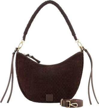 Fredsbruder FREDsBRUDER Shoulder Bag Weave Harmony Round Midi Hobo Bag Dark Chocolate Dark Brown